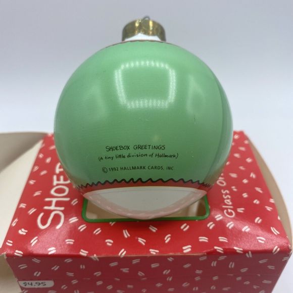 Hallmark Shoe Box Ornament Let It Snow Glass Ball Christmas 1992 RARE In Box - Picture 6 of 10